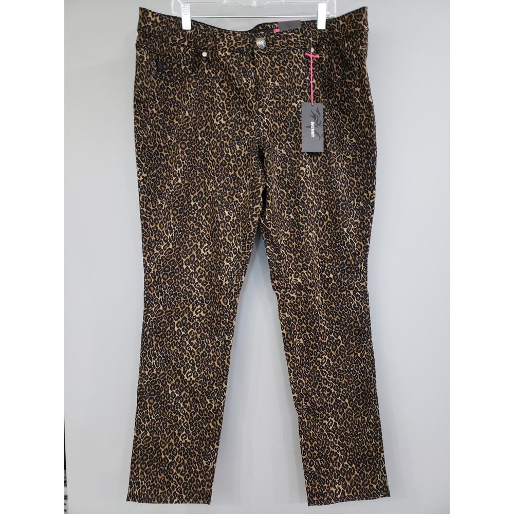 NEW Torrid Skinny Leopard Animal‎ Print Sophia Jeans Brown Black Plus Size - 20